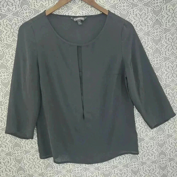 Express black keyhole women's chiffon blouse S - Picture 1 of 7